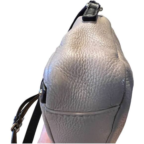 Kate Spade Leather Crossbody Small Compact Grey Greige Black FLAWS Upcycle Art - Picture 4 of 16